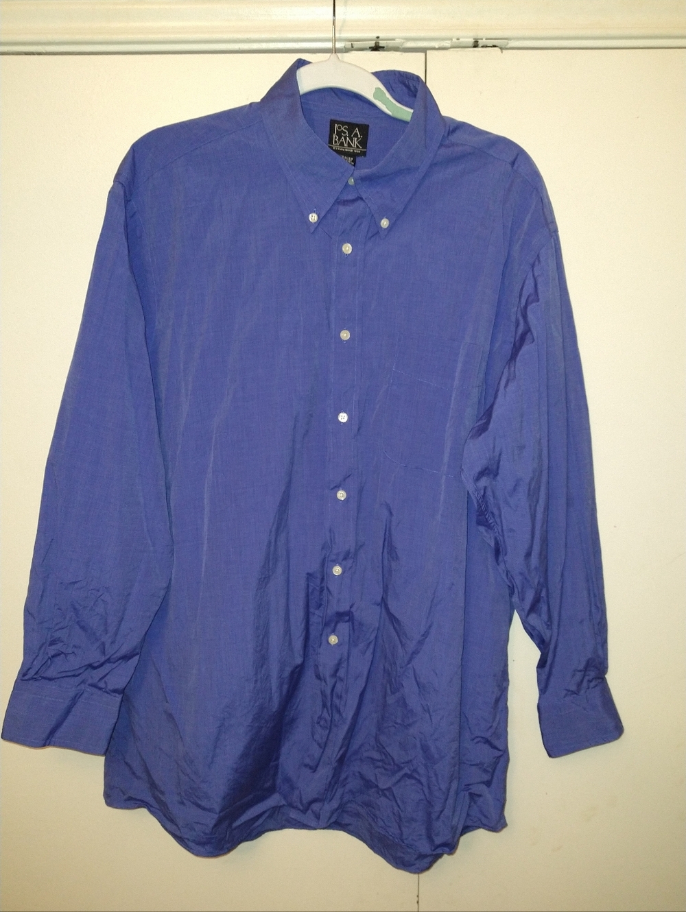 Jos A Bank Blue Long Sleeve Button Down Shirt Men's sz 16.5-33.